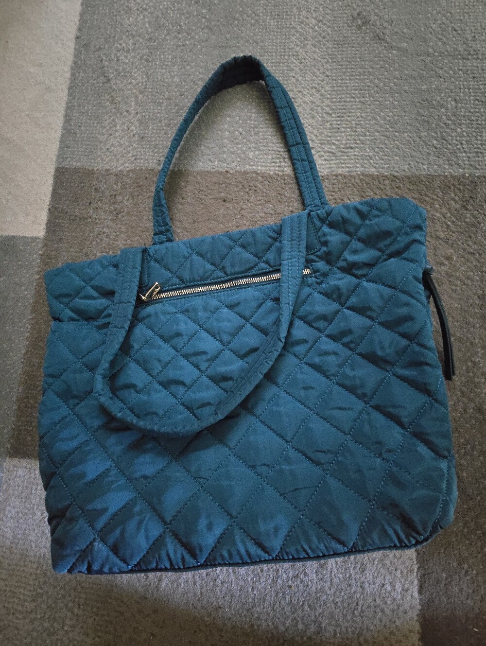 Quilted Teal Tote Bag -